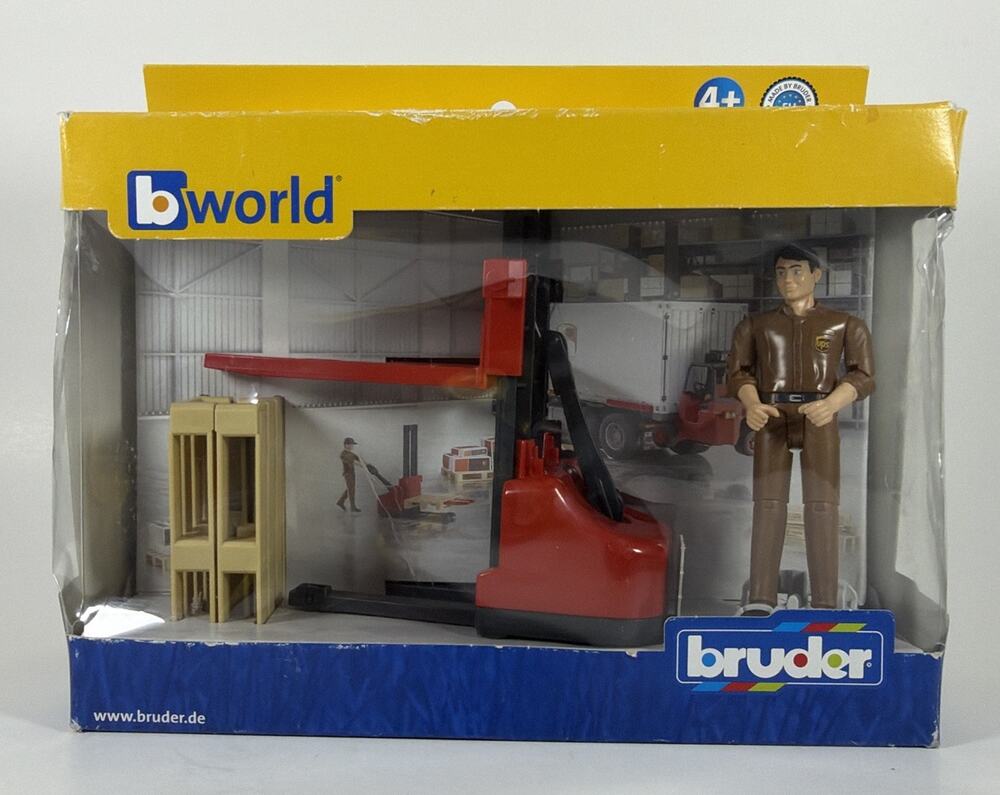 Bruder 62210 UPS Logistics Set with Pallet Jack and Figure - Open & Damaged Box